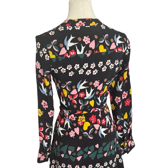 Boden Floral Long Sleeve Dress - Black and Multicolor - Picture 7 of 14